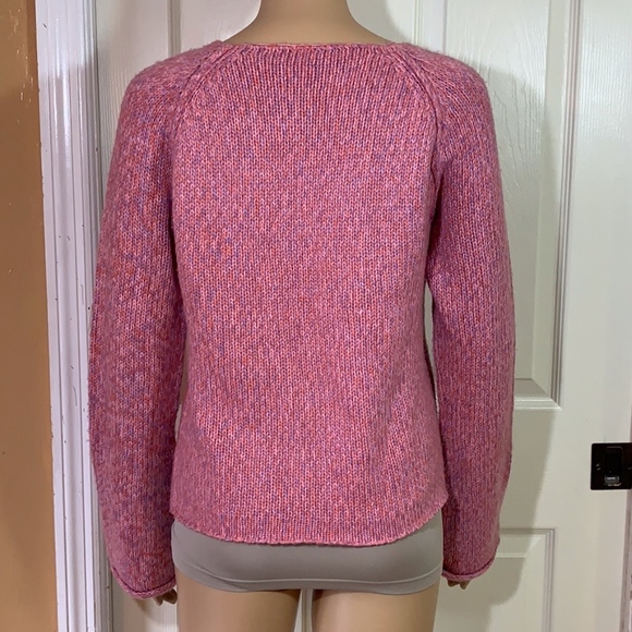 Pink knit sweater long wide sleeves cropped - Picture 3 of 8